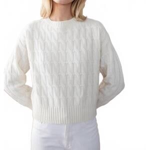 NEW MAREA cable knit cashmere top in ivory